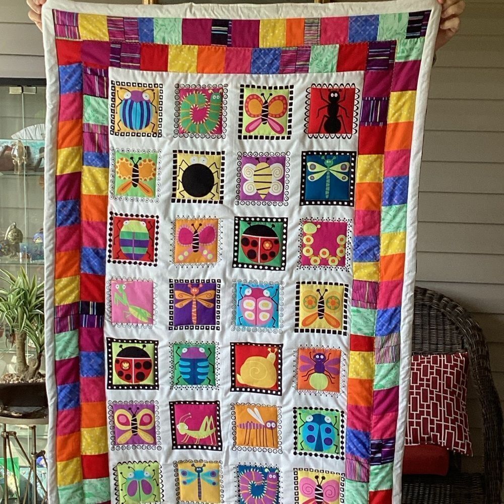 NWT. Girls Love Bugs Too! Hand Crafted Children’s Quilt